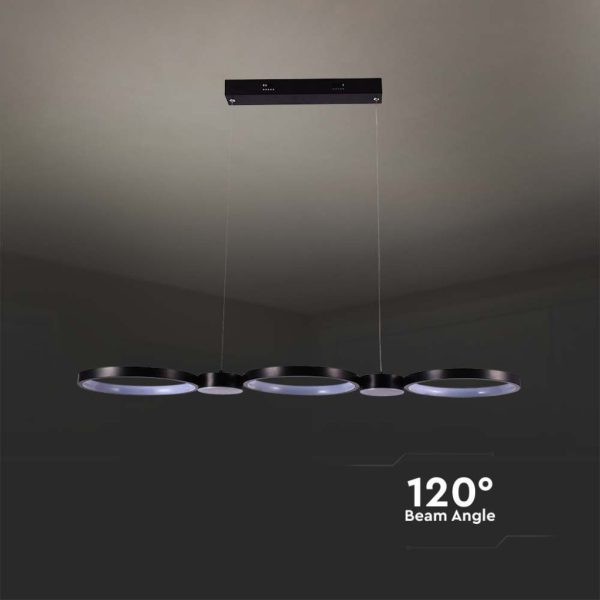 38W LED dizajnerska viseća svjetiljka crna 4000K - Image 4