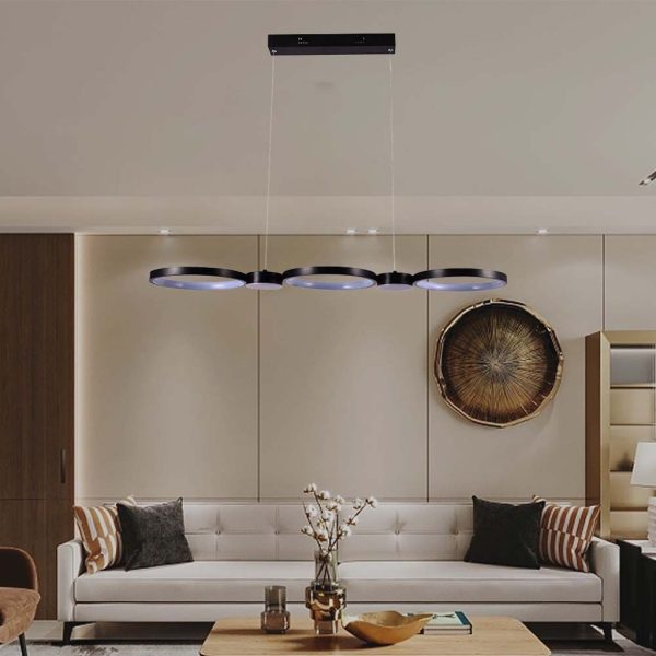 38W LED dizajnerska viseća svjetiljka crna 4000K - Image 2