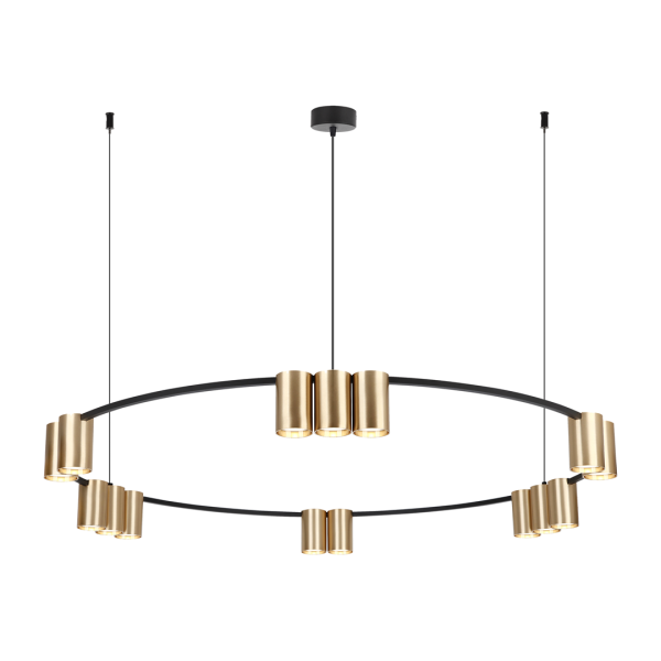 Viseća lampa (krug) GENESIS CRNO ZLATO 15xGU10
