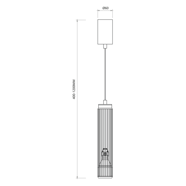 VERTIKALNA CRNA VISEĆA SVJETILKA 1xGU10 - Image 4