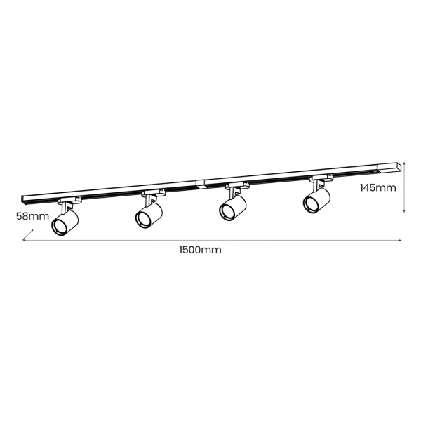 Volf Track Set crna 4xGU10 1.5m - Image 5