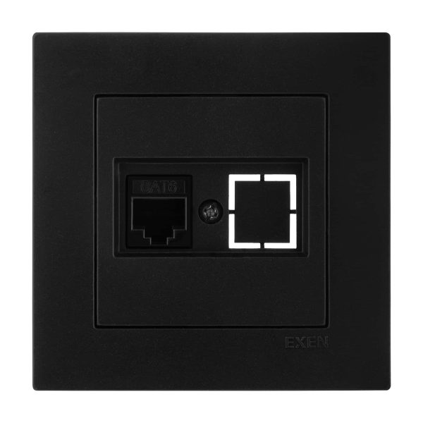 PRIKLJUČNICA RJ45 CAT6 METALIK CRNA EXEN