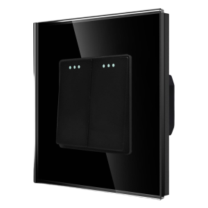 Dvostruki izmjenični prekidač s fluorescentnom indikacijom, crni