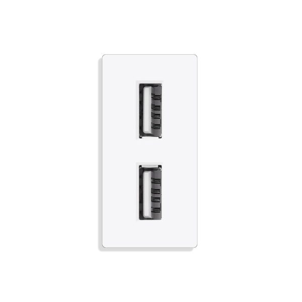 Modul 1/2 brzi punjač 2xUSB A,5V 2.4A, bijeli
