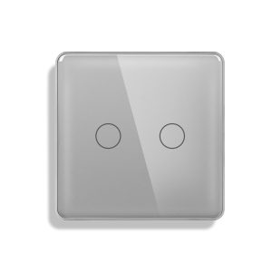 Stakleni panel za serijski prekidač s metalnim nosačem, sivi