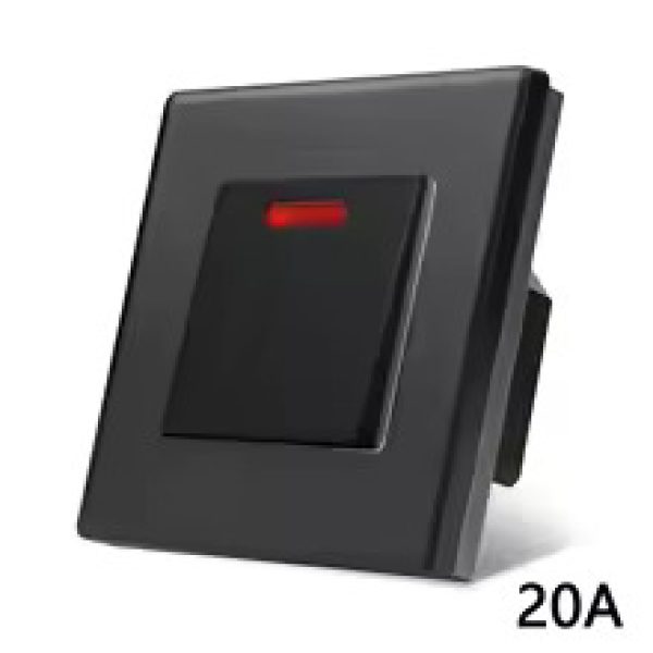 Prekidač s fluorescentnom indikacijom 20 A, crni
