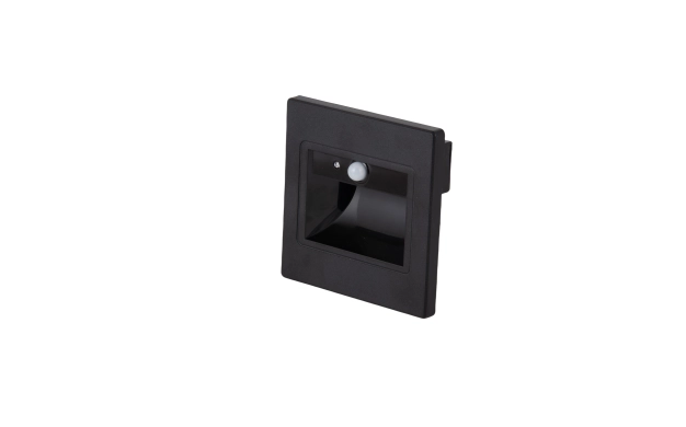 LED svjetlo za stepenice kvadratno 1W 4000K IP20 crno + senzor