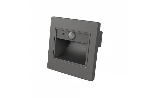 LED svjetlo za stepenice kvadratno 1W 4000K IP20 sivo + senzor