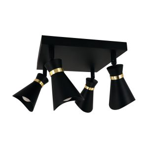 LORETA E14 4xGU10 CRNO/ZLATNA