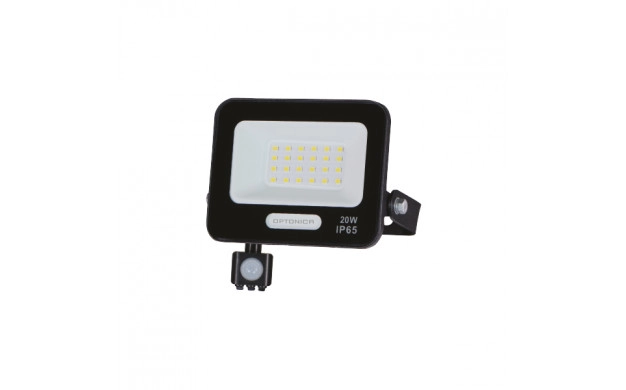 LED SMD reflektor 20W 3000K IP65 crno tijelo sa senzorom