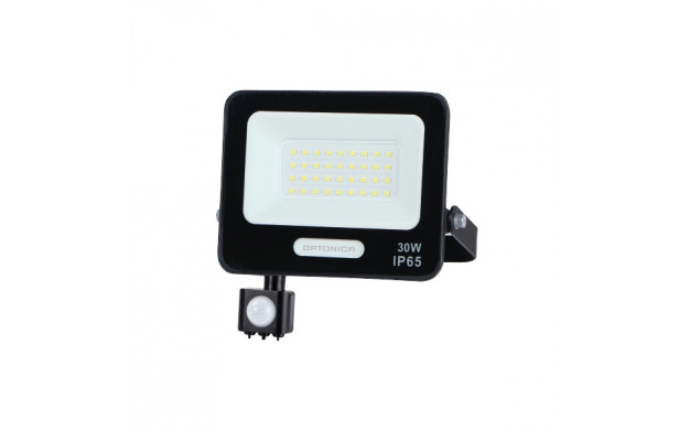 LED SMD reflektor 30W 3000K IP65 crno tijelo sa senzorom