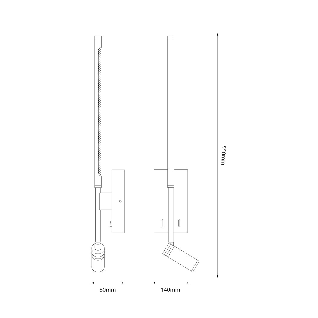 Zidna lampa Torch bijela 6W + 3W 4000K - Slika 5