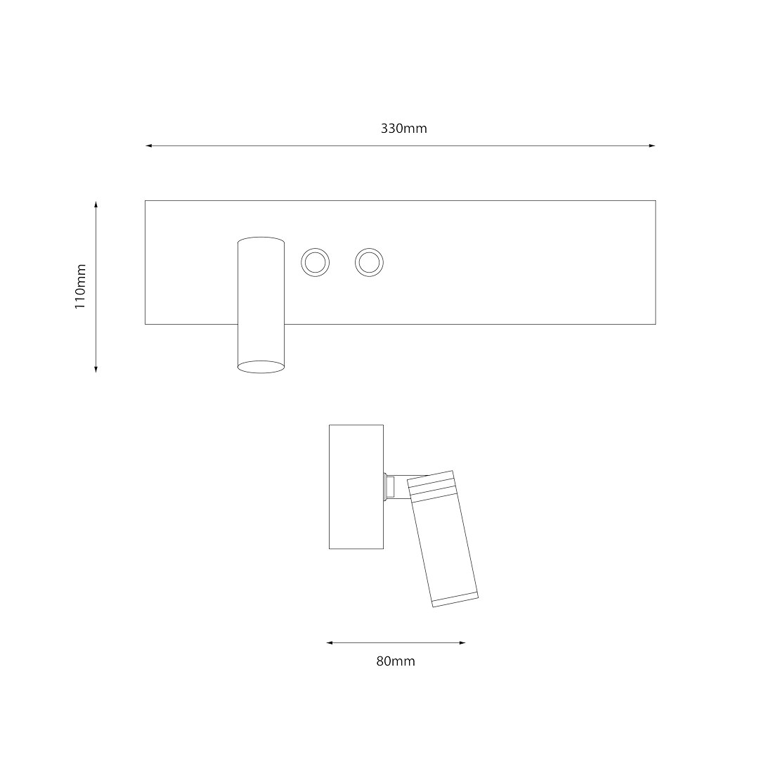 Zidna lampa Resort Black Lijeva 10W + 3W LED 4000K - Slika 3