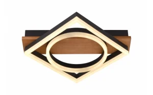 LED stropna svjetiljka 44W crno/drveno tijelo CCT + daljinski upravljač