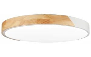 LED stropna svjetiljka 48W bijela/drveno tijelo CCT + daljinski upravljač