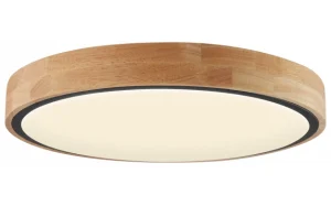 LED stropna svjetiljka 60W crno/drveno tijelo CCT + daljinski upravljač