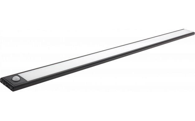 LED rasvjeta za ormarić, uska, crna - 3,5W, 3000K - PIR senzor