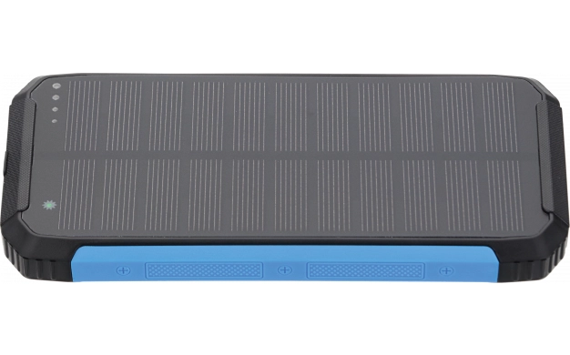 POWER BANK 10000mAh 3.7V SOLARNI: 1.2W CRNA+PLAVA LED: 2W