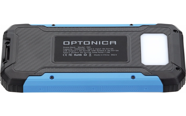 POWER BANK 10000mAh 3.7V SOLARNI: 1.2W CRNA+PLAVA LED: 2W - Slika 3