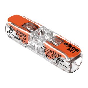 WAGO 1-wire clamp splicing connector, double-side,221-2411, 0,2-4,00mm²,10 Kom