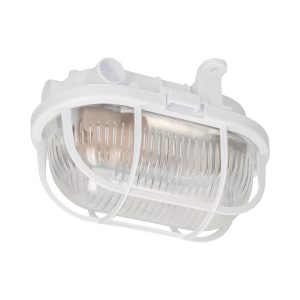 OVAL Rasvjeta fixture, 60W, E27, IP54, glass lampshade, plastic cover