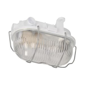 OVAL Rasvjeta fixture, 60W, E27, IP54, glass lampshade, steel cover