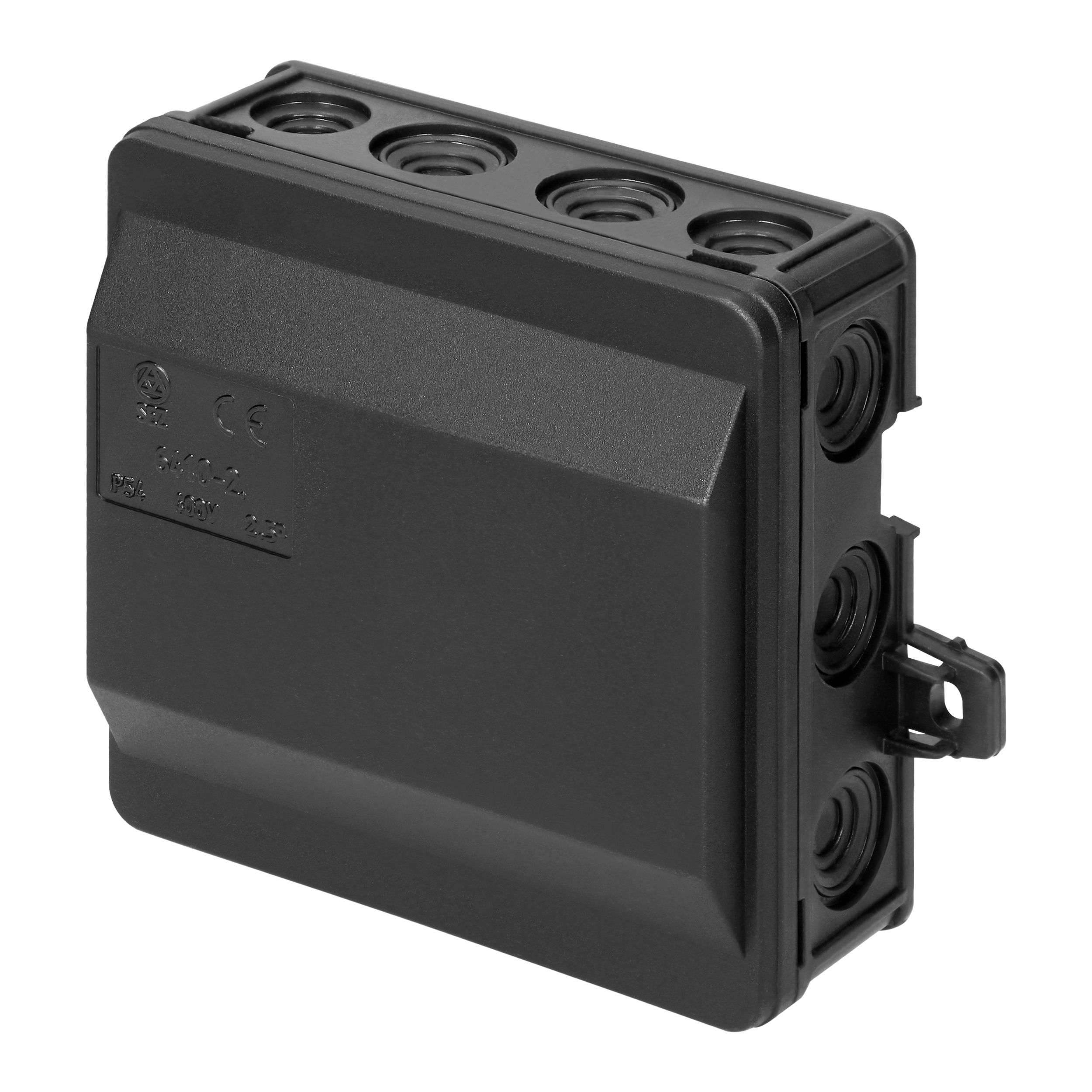 Junction boxes S elastic cut-off glands 90 x 90 mm click IP54, Crna - Slika 3
