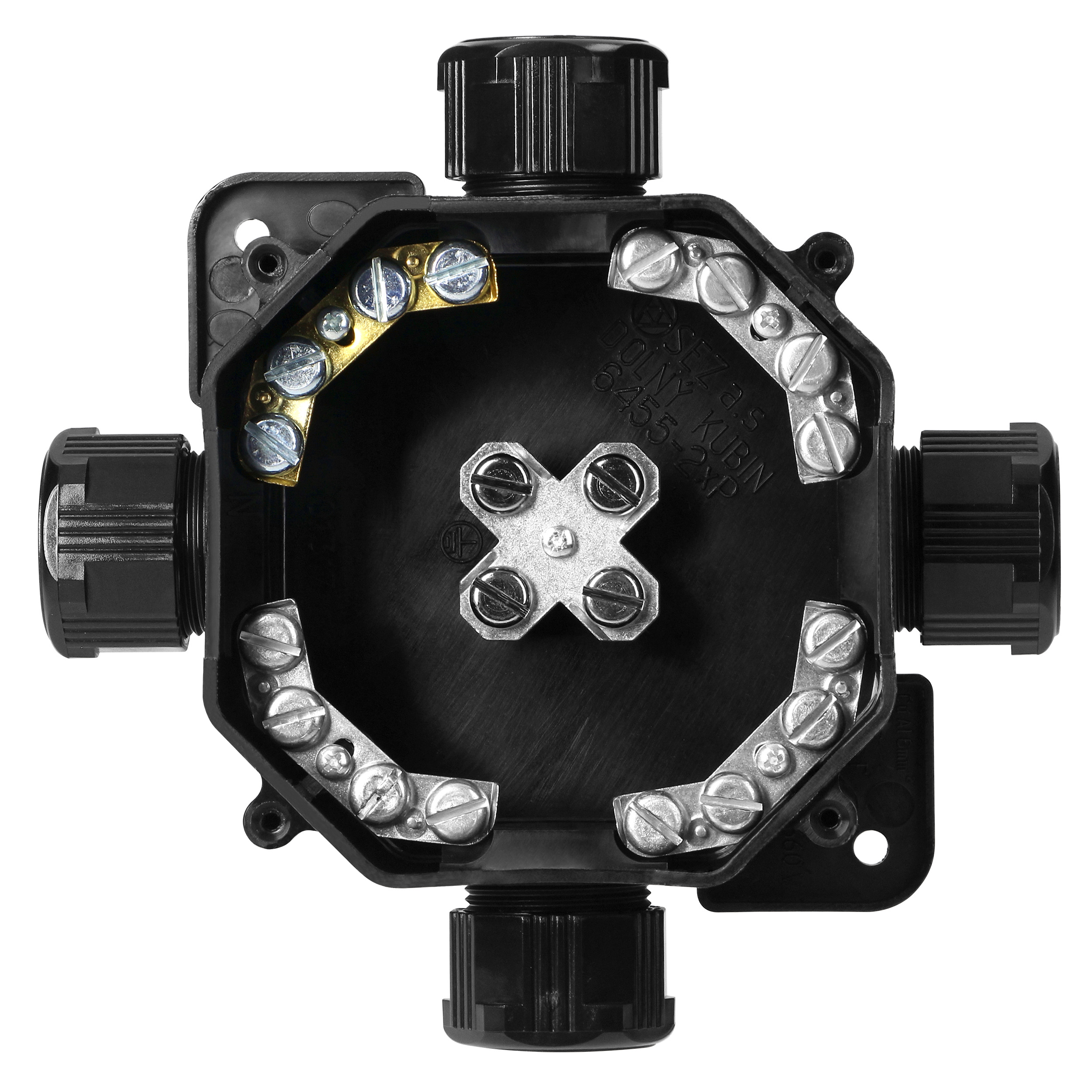 Hermetic junction box, 4 glands, 144 x 144mm, Crna - Slika 3