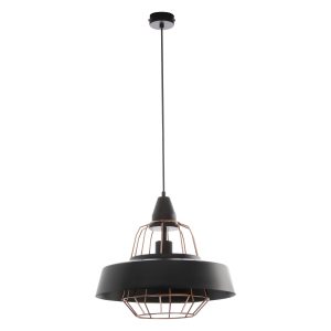 ROCCO 1P, pendant Svjetiljka, E27 max. 60W, Crna, copper